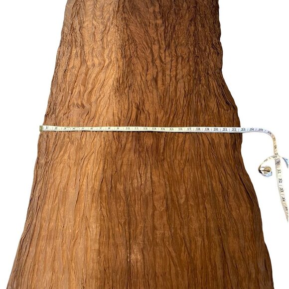 UN DEUX TROIS 100% Silk Scarf Ombré Brown Tan Crinkled 59 x 23 (39) Inches FLAWS - Picture 9 of 11